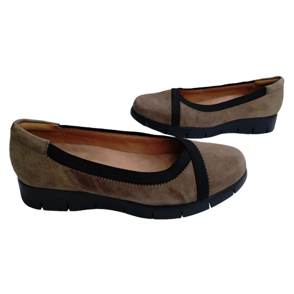 Clarks Women's Daelyn Hill Wedge Slip on Comfort Ballerina Flat Brown 7 Spring